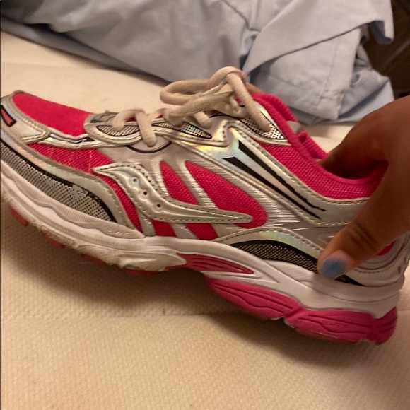 Saucony Vibrant Pink and Metallic Sneakers
